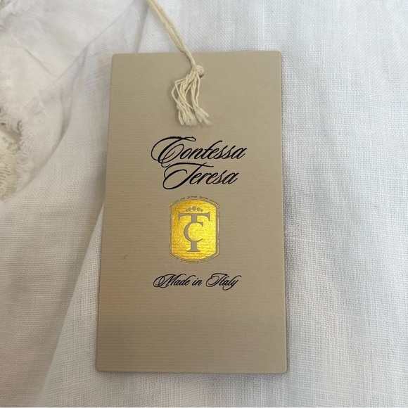 Contessa Teresa Linen and Lace Blazer Jacket Boho Shabby Chic White Small NEW - Picture 10 of 14